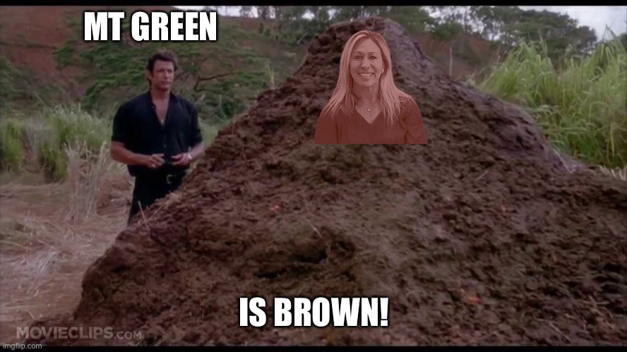 That is one big pile of shit | MT GREEN IS BROWN! | image tagged in that is one big pile of shit | made w/ Imgflip meme maker