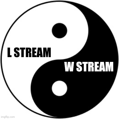 Yin Yang | L STREAM W STREAM | image tagged in yin yang | made w/ Imgflip meme maker