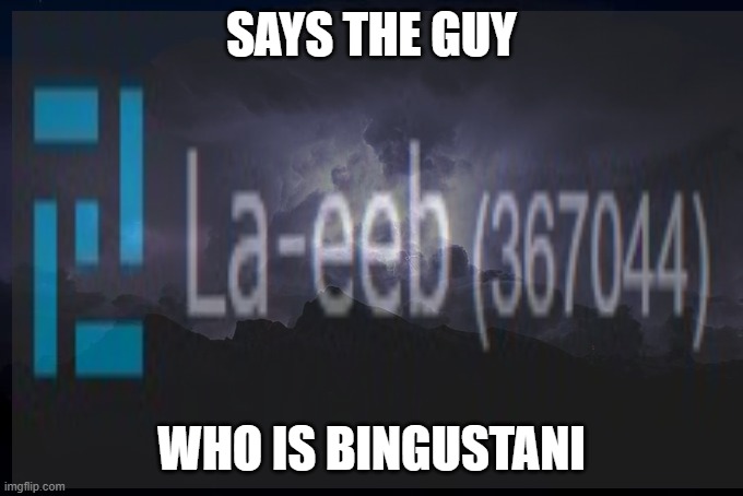 SAYS THE GUY; WHO IS BINGUSTANI | made w/ Imgflip meme maker