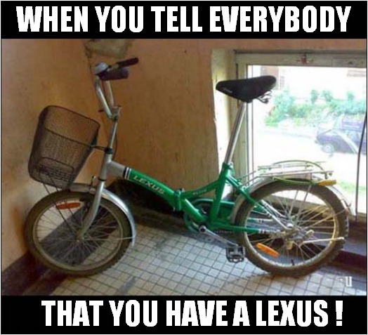 Boast Or Exaggeration ! | WHEN YOU TELL EVERYBODY; THAT YOU HAVE A LEXUS ! | image tagged in lexus,boast,exaggeration | made w/ Imgflip meme maker