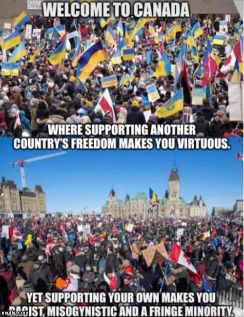 Canada The True North Strong and Free | image tagged in canada,freedom,hypocricy,ukraine,trudeau,liberal | made w/ Imgflip meme maker