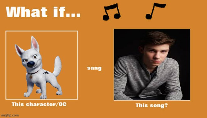 if bolt sung there's nothing holding me back by shawn mendes | image tagged in what if this character - or oc sang this song,disney,dogs,shawn mendes,2010s music | made w/ Imgflip meme maker