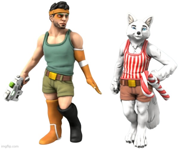 I changed Gingerbread Man and Candystripe's Hero Forge designs (G-Man’s prosthetic leg was on the wrong side!) | image tagged in gingerbread man in hero forge,blank transparent square,candystripe in hero forge,gingerbread man,candystripe | made w/ Imgflip meme maker
