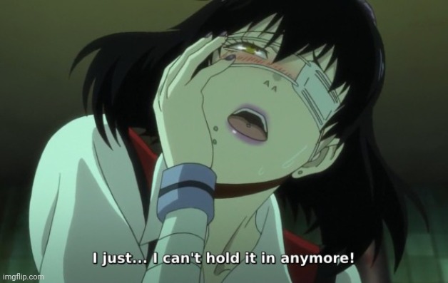 Kakegurui is a hentai, chang my mind | image tagged in i just i just can't hold it in anymore | made w/ Imgflip meme maker