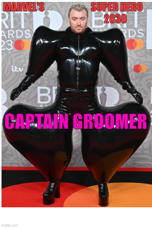 Woke Superheroes |  MARVEL'S                        SUPER HERO    
                                        2030; CAPTAIN GROOMER | image tagged in marvel comics,woke,groomer,superheros,nightmare,creepy guy | made w/ Imgflip meme maker