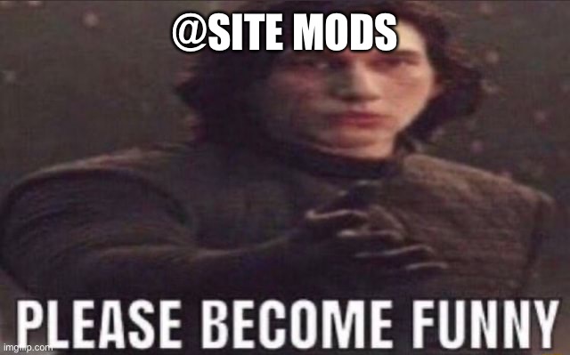 They are fr not funny | @SITE MODS | image tagged in please become funny | made w/ Imgflip meme maker