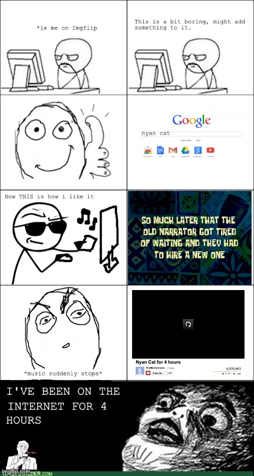 I. AM. ADDICTED. | Nyan Cat for 4 hours | image tagged in youtube,rage comics | made w/ Imgflip meme maker