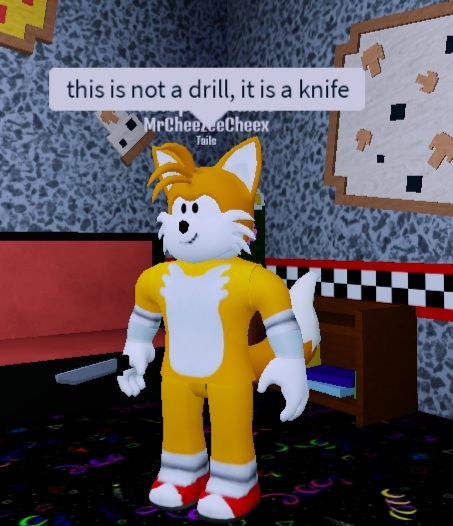 High Quality tails with a knife Blank Meme Template