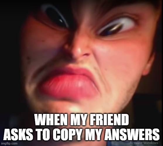 Tru tho | WHEN MY FRIEND ASKS TO COPY MY ANSWERS | image tagged in potion seller,test | made w/ Imgflip meme maker