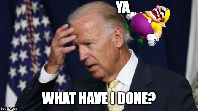 Joe Biden worries | YA WHAT HAVE I DONE? | image tagged in joe biden worries | made w/ Imgflip meme maker