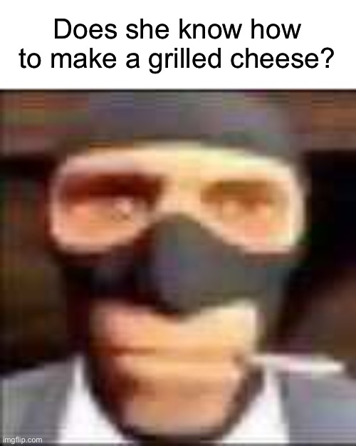 Spi | Does she know how to make a grilled cheese? | image tagged in spi | made w/ Imgflip meme maker