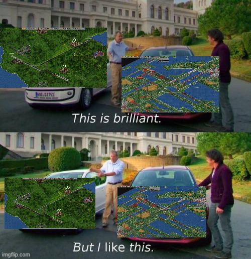 Playing OpenTTD got me like | image tagged in this is brilliant but i like this | made w/ Imgflip meme maker