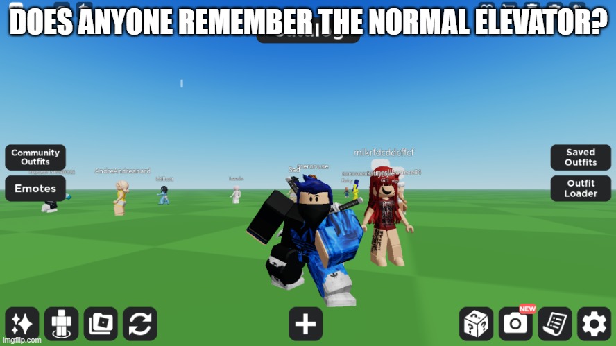 Zero the robloxian | DOES ANYONE REMEMBER THE NORMAL ELEVATOR? | image tagged in zero the robloxian | made w/ Imgflip meme maker