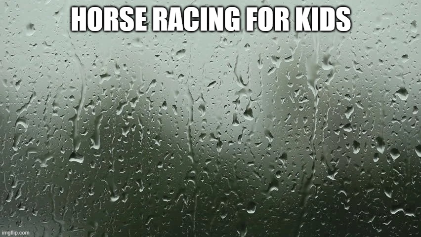 Horse Racing | HORSE RACING FOR KIDS | image tagged in rain,funny,memes,funny memes,lol,gambling | made w/ Imgflip meme maker