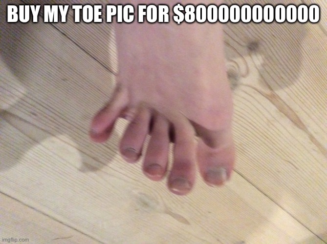 BUY MY TOE PIC FOR $800000000000 | made w/ Imgflip meme maker