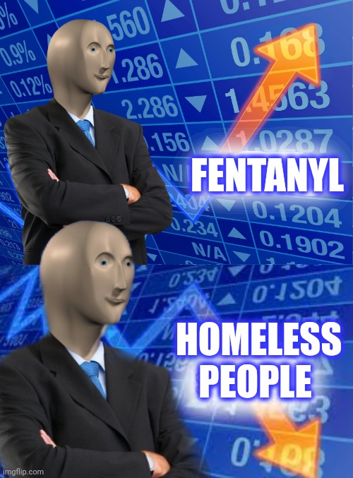 FENTANYL HOMELESS PEOPLE | image tagged in empty stonks,stonks down | made w/ Imgflip meme maker