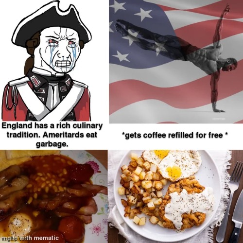 Contradicting my last post, American breakfast is superior. | made w/ Imgflip meme maker