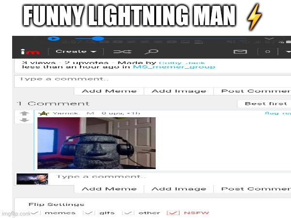 FUNNY LIGHTNING MAN ⚡ | made w/ Imgflip meme maker