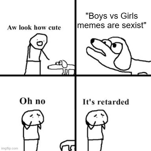 They're not funny, but they ain't sexist either | "Boys vs Girls memes are sexist" | made w/ Imgflip meme maker