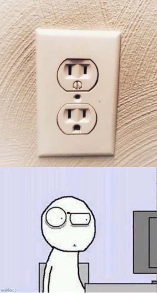 Electrical outlet fail | image tagged in shocked guy,outlet,socket,electrical outlet,you had one job,memes | made w/ Imgflip meme maker