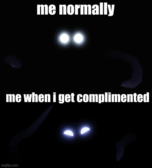 roblox doors jeff normally and jeff when happy | me normally; me when i get complimented | image tagged in doors,roblox meme,roblox | made w/ Imgflip meme maker