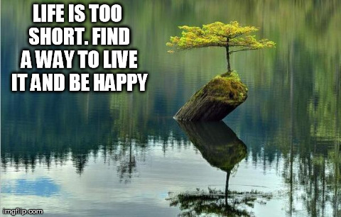 LIFE IS TOO SHORT. FIND A WAY TO LIVE IT AND BE HAPPY | made w/ Imgflip meme maker