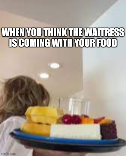not your waitress | WHEN YOU THINK THE WAITRESS IS COMING WITH YOUR FOOD | image tagged in not your waitress | made w/ Imgflip meme maker