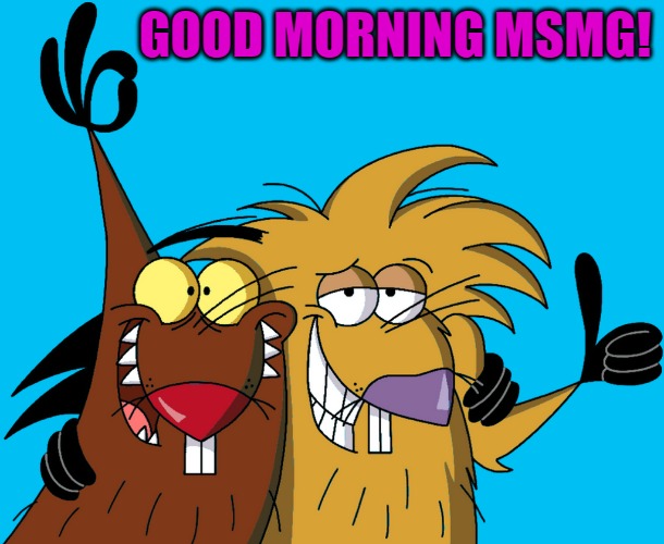 good morning! | GOOD MORNING MSMG! | image tagged in beavers | made w/ Imgflip meme maker