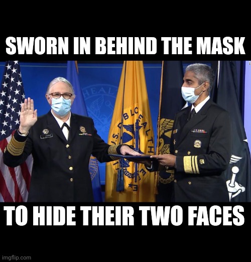Sworn In Behind The Mask | SWORN IN BEHIND THE MASK; TO HIDE THEIR TWO FACES | image tagged in sworn in behind the mask,oath,swearing,usa,sworn in,government | made w/ Imgflip meme maker