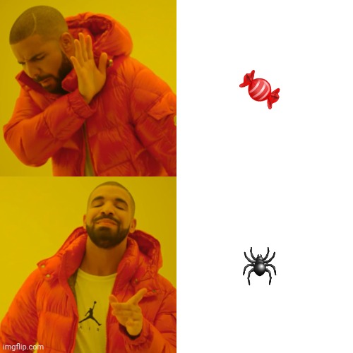 Me first time playing Packing Pests | 🍬; 🕷 | image tagged in memes,drake hotline bling | made w/ Imgflip meme maker