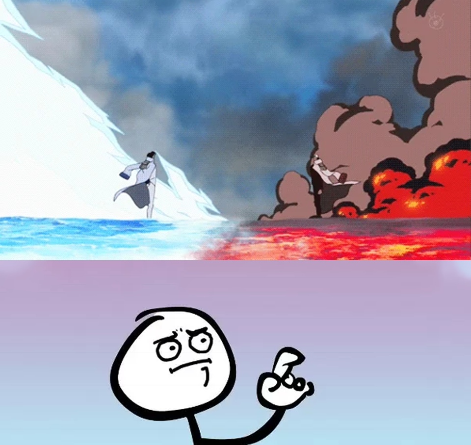 High Quality Ice vs Fire and Confused Blank Meme Template
