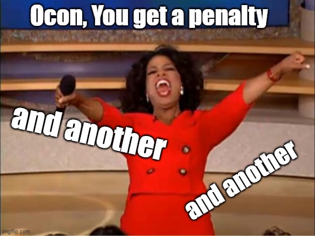 Ocon penalties | Ocon, You get a penalty; and another; and another | image tagged in memes,oprah you get a,formula 1 | made w/ Imgflip meme maker