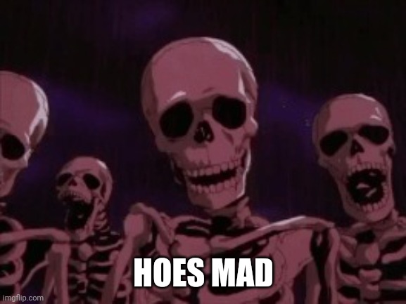 Berserk Roast Skeletons | HOES MAD | image tagged in berserk roast skeletons | made w/ Imgflip meme maker