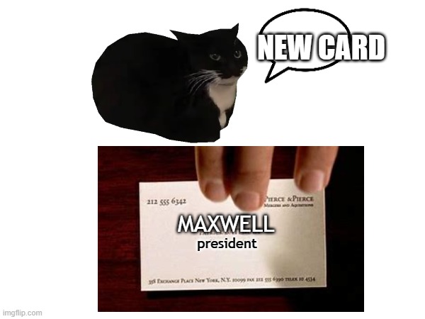 NEW CARD; MAXWELL; president | image tagged in cards | made w/ Imgflip meme maker
