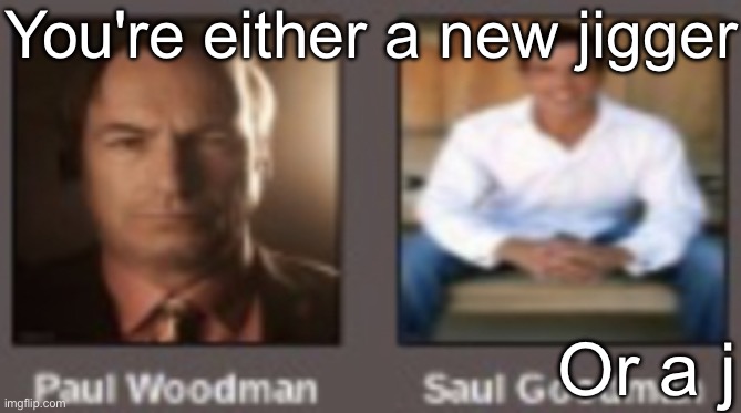 paul vs saul | You're either a new jigger; Or a j | image tagged in paul vs saul | made w/ Imgflip meme maker