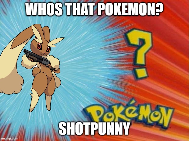 who is that pokemon | WHOS THAT POKEMON? SHOTPUNNY | image tagged in who is that pokemon | made w/ Imgflip meme maker