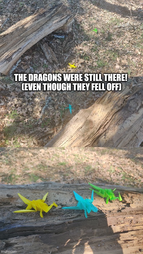 Part of me thought somebody was gonna take them | THE DRAGONS WERE STILL THERE! 
(EVEN THOUGH THEY FELL OFF) | made w/ Imgflip meme maker