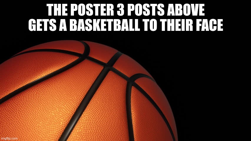 Basketball | THE POSTER 3 POSTS ABOVE GETS A BASKETBALL TO THEIR FACE | image tagged in basketball | made w/ Imgflip meme maker