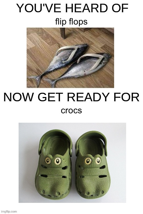 You've heard of ______ | flip flops; crocs | made w/ Imgflip meme maker