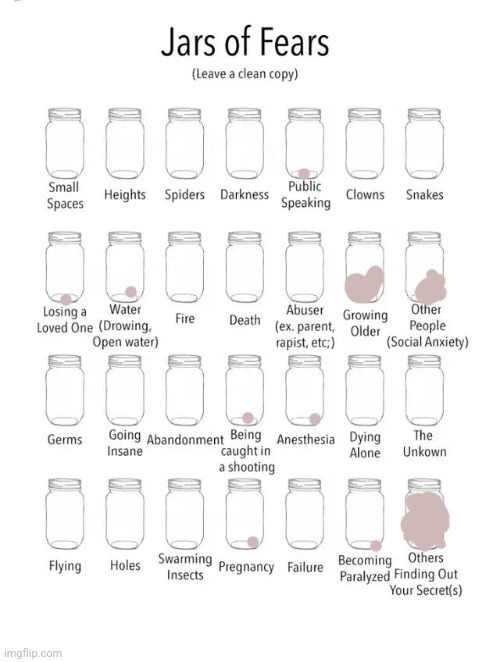 Jar of fears clear version | image tagged in jar of fears clear version | made w/ Imgflip meme maker