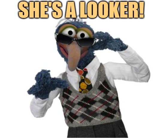 Gonzo Shades | SHE'S A LOOKER! | image tagged in gonzo shades | made w/ Imgflip meme maker