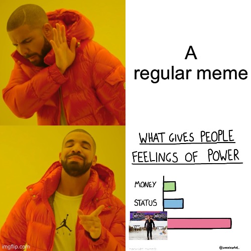 Infinite meme | A regular meme | image tagged in memes,drake hotline bling | made w/ Imgflip meme maker