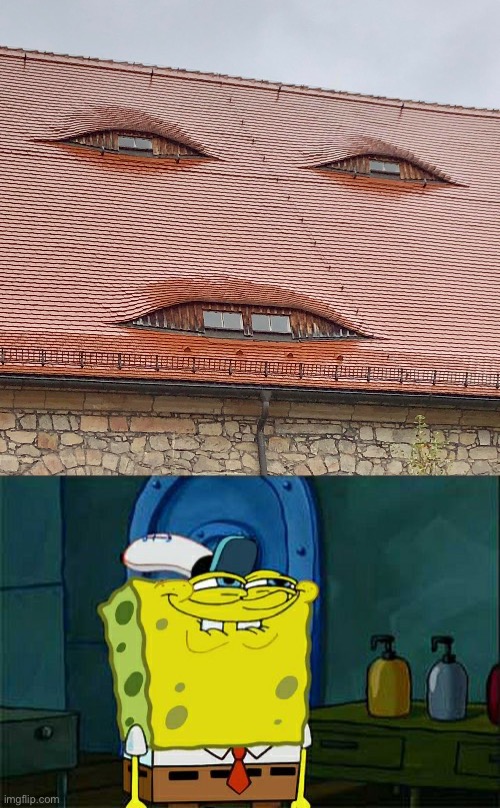 SpongeBob RoofBob | image tagged in memes,don't you squidward,roof,cursed image,cursed | made w/ Imgflip meme maker