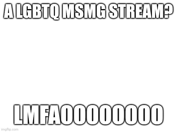 A LGBTQ MSMG STREAM? LMFAOOOOOOOO | made w/ Imgflip meme maker