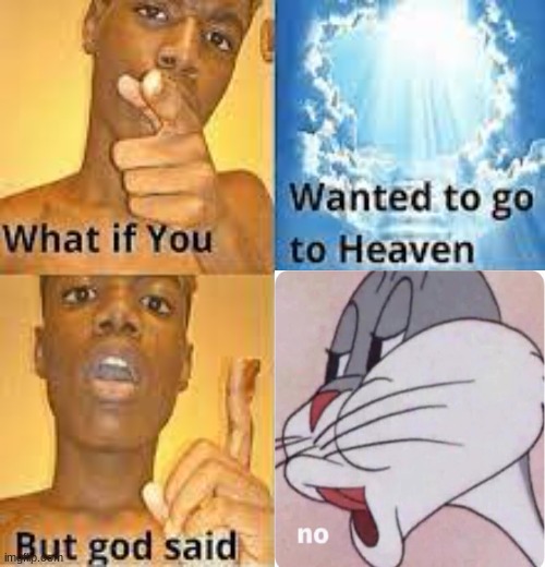 No | image tagged in god,no,god says no | made w/ Imgflip meme maker
