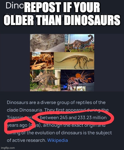 *you're | REPOST IF YOUR OLDER THAN DINOSAURS | made w/ Imgflip meme maker