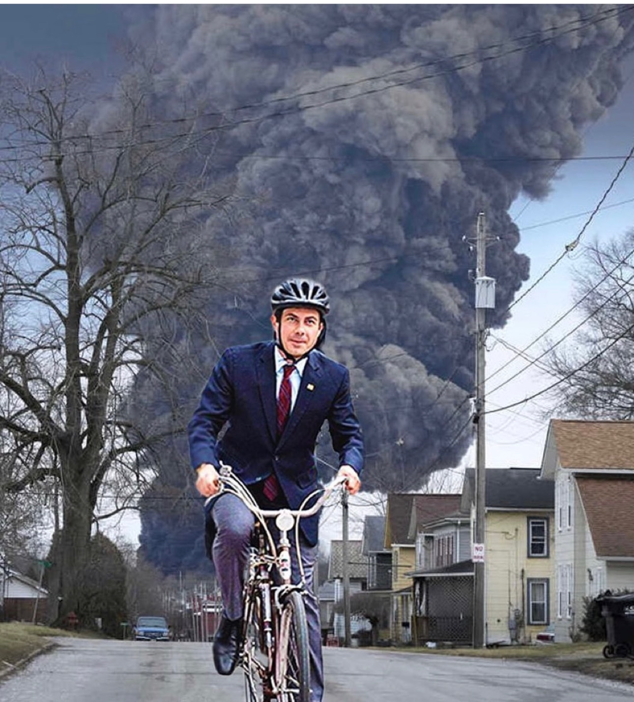 Pete Buttplug bike chemical spill Blank Meme Template