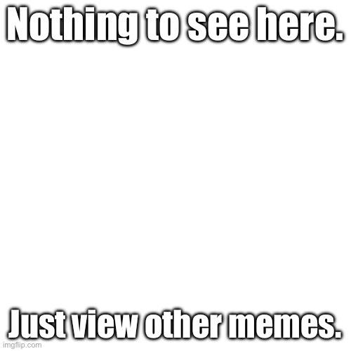 BLANK | Nothing to see here. Just view other memes. | image tagged in blank | made w/ Imgflip meme maker