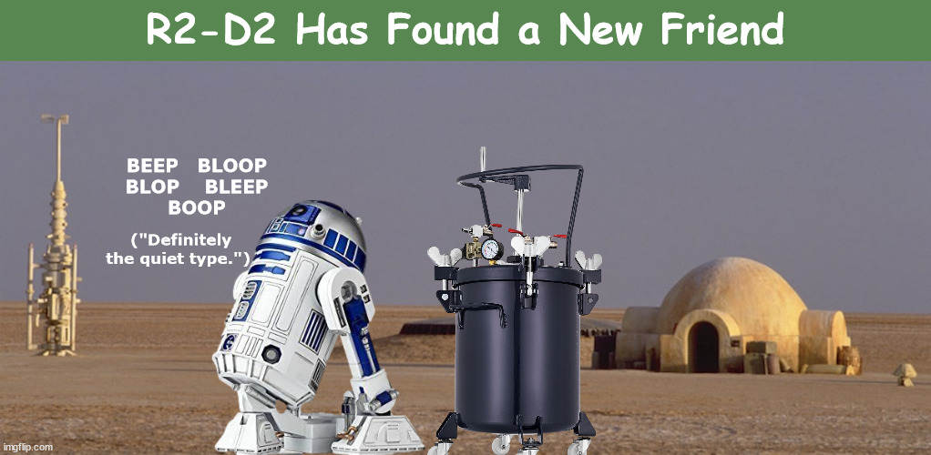 R2-D2 Has Found a New Friend | image tagged in star wars,r2d2,pressure pot,memes,friends,cooking pot | made w/ Imgflip meme maker