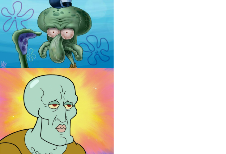 High Quality Ugly squidward and handsome squidword Blank Meme Template